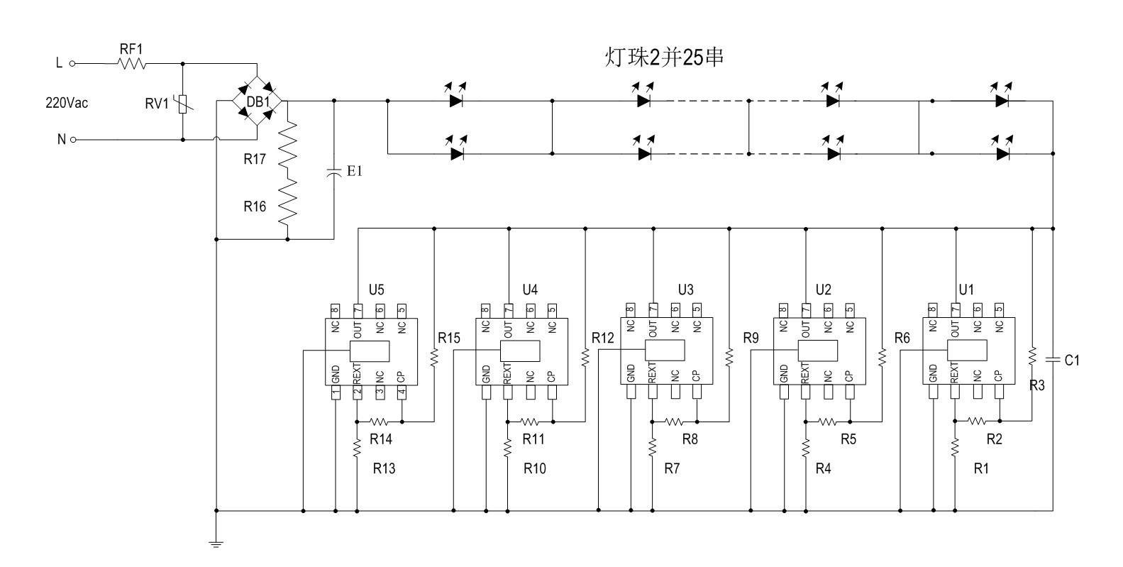 SM2091E對于LED高壓線性燈帶的應用方案(圖3)
