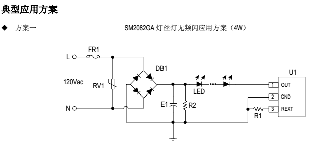 SM2082GA燈絲燈無頻閃應用方案