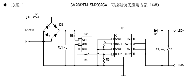 SM2082GA可控硅調光應用